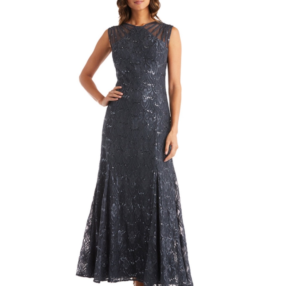 Navy Blue R&M Richards  Mother of the Bride Gown